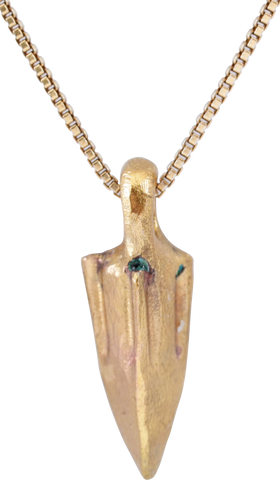 HELLENISTIC GREEK ARROWHEAD PENDANT NECKLACE, 300 - 100 B.C - The History Gift Store