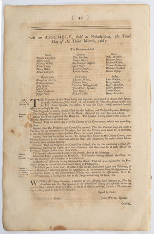 ACTUAL PAGE PRINTED BY BENJAMIN FRANKLIN IN 1752 - Fagan Arms