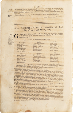 ACTUAL PAGE PRINTED BY BENJAMIN FRANKLIN IN 1752 - Fagan Arms