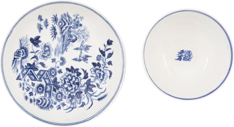 FIRST PERIOD WORCESTER TEA BOWL AND UNDER BOWL 1765-83 - Fagan Arms