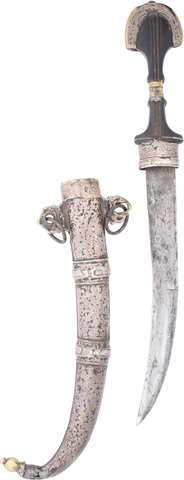 SILVER MOUNTED MOROCCAN JAMBIYA, MID 19TH CENTURY - Fagan Arms