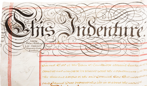 ENGLISH PARCHMENT LEGAL DOCUMENT, INDENTURE, APRIL 5 1845 - Fagan Arms