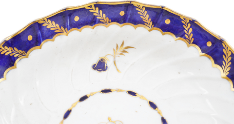 SECOND PERIOD WORCESTER TEA CUP AND SAUCER 1783-88 - Fagan Arms