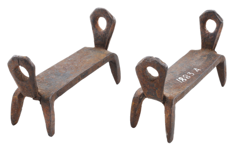 PAIR 18TH CENTURY COLONIAL AMERICAN CRAMPONS (ICE CREEPERS) - Fagan Arms