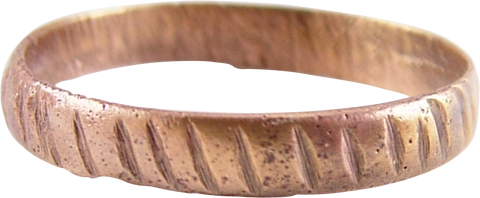 RARE REEDED VIKING WEDDING RING, SIZE 8 3/4 - The History Gift Store