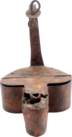 COLONIAL AMERICAN GREASE LAMP C.1750. - The History Gift Store