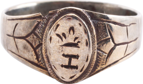 LATE MEDIEVAL MAN'S SILVER FASHION RING, SIZE 11 1/4 - The History Gift Store