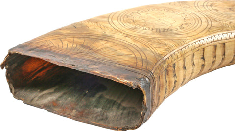 Saxon German Flattened Horn Powder Flask - The History Gift Store