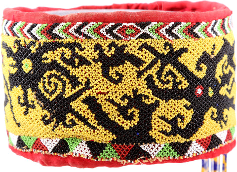 Fine and Rare Dayak Headhunter's Beaded Headdress - The History Gift Store