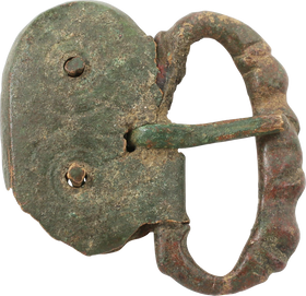 RARE ROMAN BUCKLE FROM A LEGIONARIE’S PLATE ARMOR, LORICA SEGMENTATA - Fagan Arms