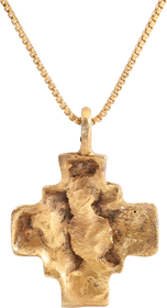 MEDIEVAL EUROPEAN PILGRIM’S CROSS NECKLACE, 7th-10th CENTURY - Fagan Arms