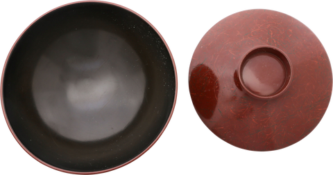 JAPANESE LACQUERED BOWL AND COVER, OWAN, MEIJI PERIOD - Fagan Arms