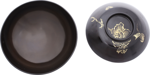 JAPANESE LACQUER BOWL AND COVER, LATE MEIJI PERIOD - Fagan Arms