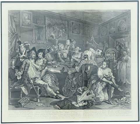 William Hogarth” A Rake’s Progress, Plate 3, The Orgy - Fagan Arms