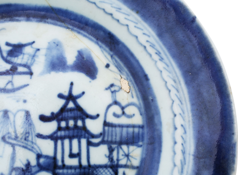 CHINESE EXPORT BLUE ON WHITE PLATE, 18TH CENTURY - Fagan Arms