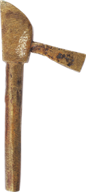 ASHANTI FIGURAL GOLD WEIGHT, BATTLE AXE C.1900, ex: Sir Cecil Armitage Collection