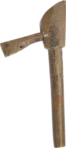 ASHANTI FIGURAL GOLD WEIGHT, BATTLE AXE C.1900, ex: Sir Cecil Armitage Collection - The History Gift Store