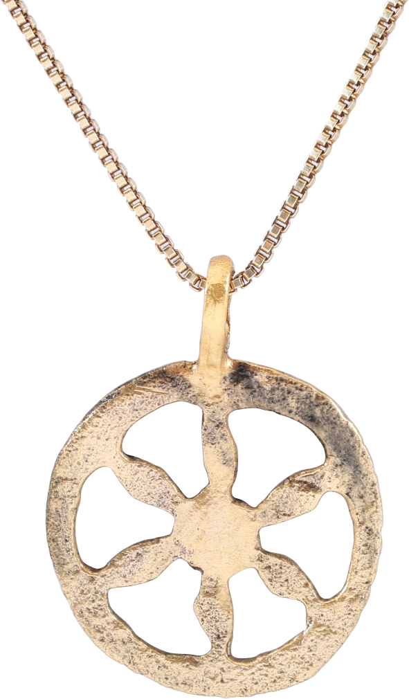 ROMAN WHEEL OF FORTUNE AMULET NECKLACE, 2ND-5TH CENTURY AD - The History Gift Store