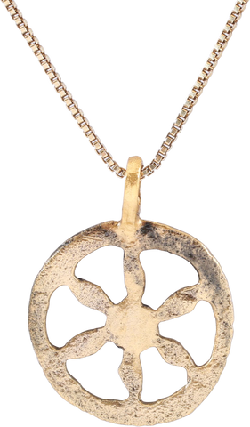 ROMAN WHEEL OF FORTUNE AMULET NECKLACE, 2ND-5TH CENTURY AD - The History Gift Store