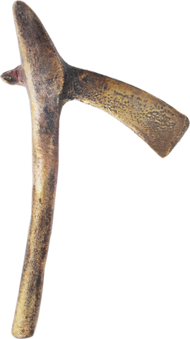 ASHANTI FIGURAL GOLD WEIGHT, BATTLE AXE C.1900, ex: Sir Cecil Armitage Collection - The History Gift Store