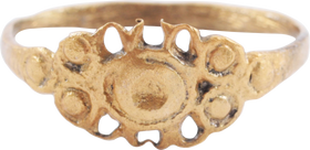 FINE EUROPEAN BETROTHAL RING, 9th-12th CENT JEWELRY, SIZE 9 3/4 - The History Gift Store