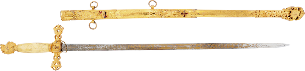 FINE KNIGHTS TEMPLAR SWORD LATE 19TH-EARLY 20TH CENTURY - The History Gift Store