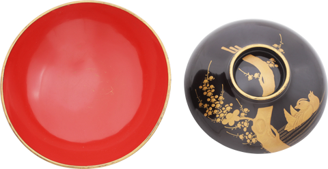 JAPANESE LACQUERED COVERED BOWL, Meiji Period, 1868-1912 - The History Gift Store