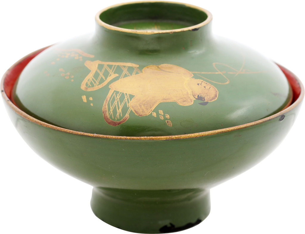 JAPANESE LACQUERED BOWL WITH COVER, MEIJI PERIOD - The History Gift Store