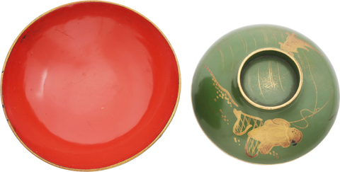 JAPANESE LACQUERED BOWL WITH COVER, MEIJI PERIOD - The History Gift Store