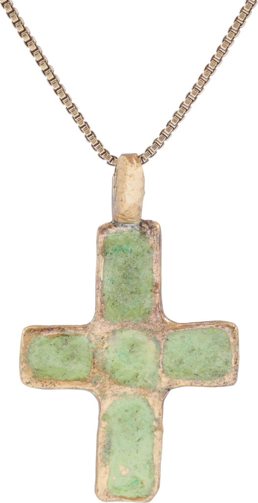 MEDIEVAL UKRAINIAN/RUSSIAN ENAMELED CROSS NECKLACE, 10TH-13TH CENTURY - The History Gift Store