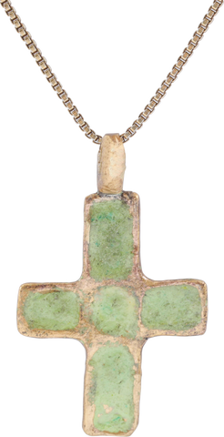 MEDIEVAL UKRAINIAN/RUSSIAN ENAMELED CROSS NECKLACE, 10TH-13TH CENTURY - The History Gift Store