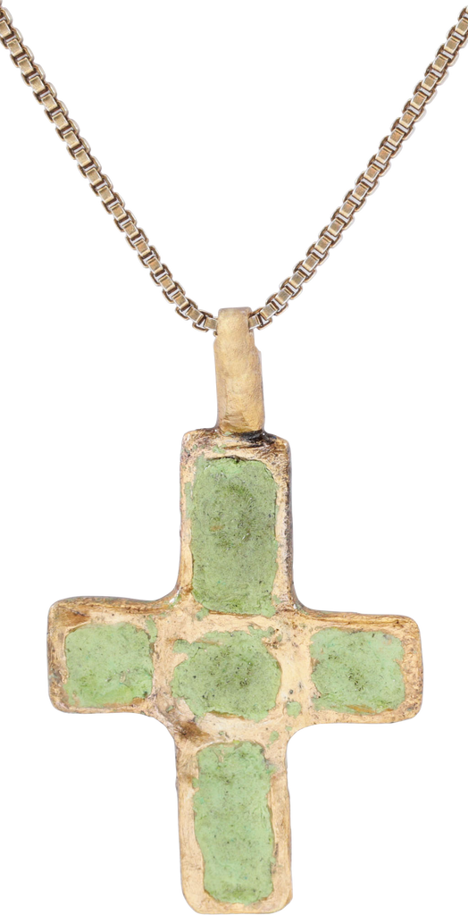 MEDIEVAL UKRAINIAN/RUSSIAN ENAMELED CROSS NECKLACE, 10TH-13TH CENTURY - The History Gift Store