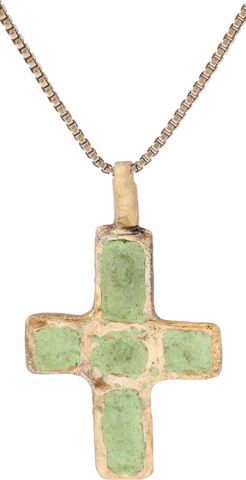 MEDIEVAL UKRAINIAN/RUSSIAN ENAMELED CROSS NECKLACE, 10TH-13TH CENTURY - The History Gift Store
