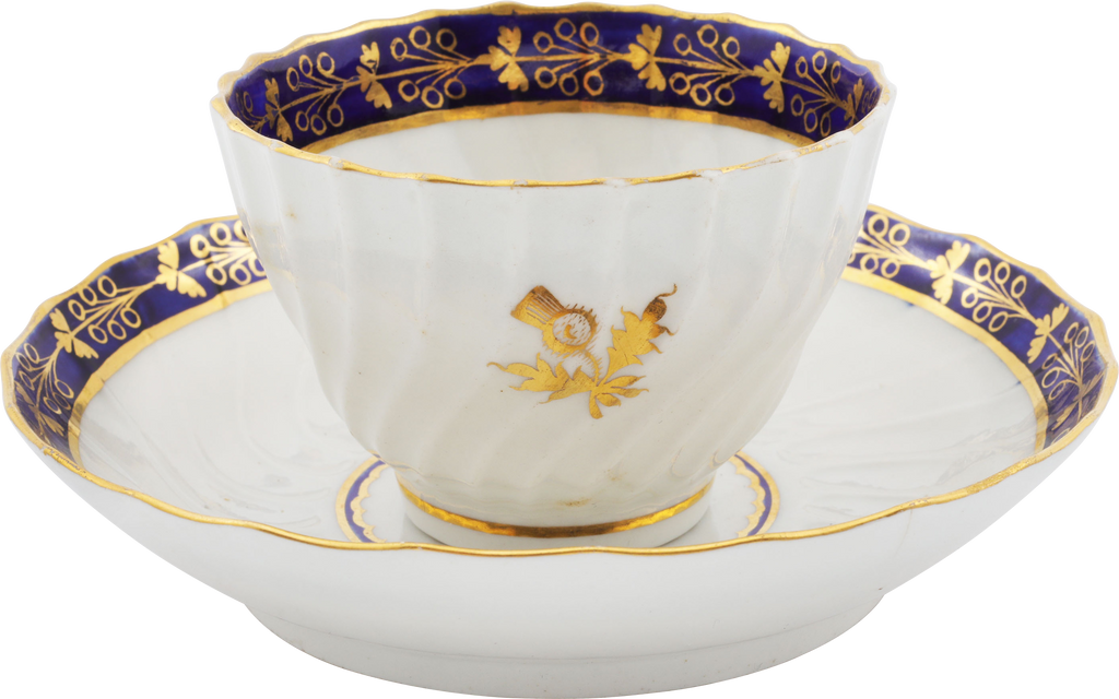 SCOTTISH PRIDE! BARR WORCESTER TEA BOWL AND SAUCER C.1792 - The History Gift Store