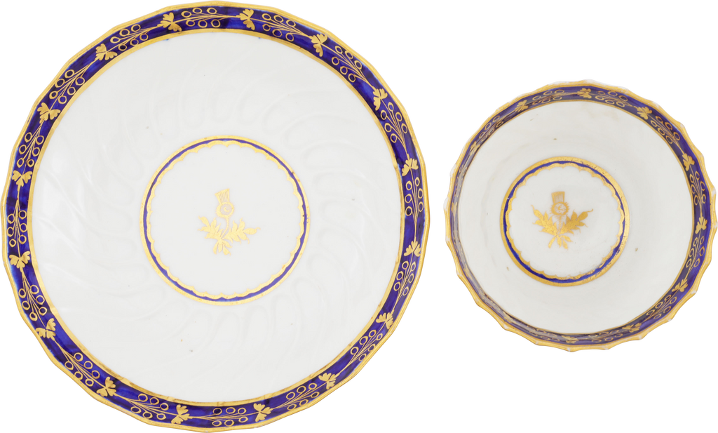 SCOTTISH PRIDE! BARR WORCESTER TEA BOWL AND SAUCER C.1792 - The History Gift Store