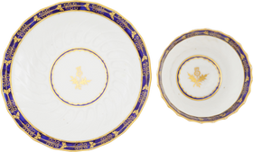SCOTTISH PRIDE! BARR WORCESTER TEA BOWL AND SAUCER C.1792 - The History Gift Store