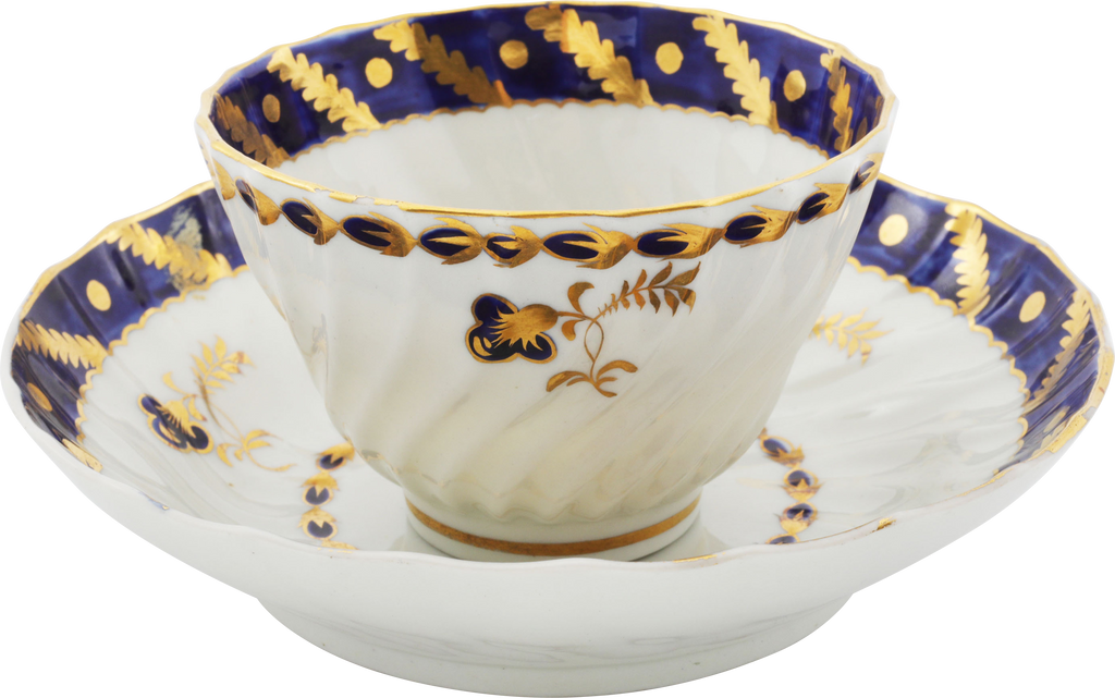 SECOND PERIOD WORCESTER TEA BOWL AND SAUCER C.1783-91 - The History Gift Store
