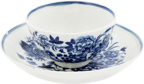 ENGLISH EXPORT PORCELAIN TEA BOWL AND UNDER BOWL, DR. WALL PERIOD, C.1770-83 - The History Gift Store
