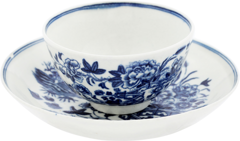 ENGLISH EXPORT PORCELAIN TEA BOWL AND UNDER BOWL, DR. WALL PERIOD, C.1770-83 - The History Gift Store