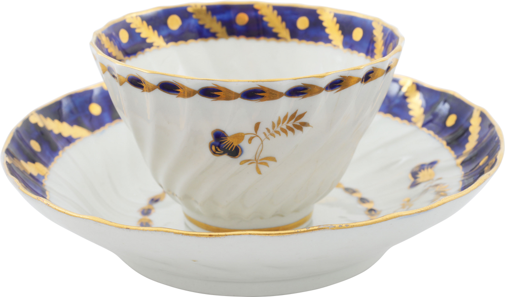 WORCESTER TEA BOWL AND SAUCER C.1783-92 - The History Gift Store