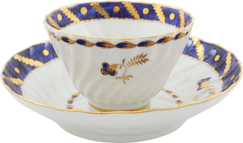 WORCESTER TEA BOWL AND SAUCER C.1783-92 - The History Gift Store