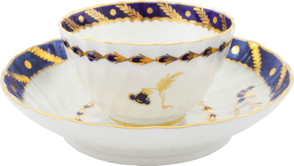 WORCESTER TEA BOWL AND SAUCER C.1770-92 - The History Gift Store