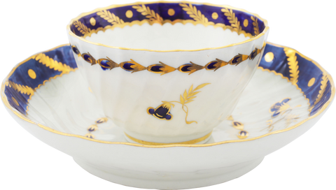 WORCESTER TEA BOWL AND SAUCER C.1770-92 - The History Gift Store