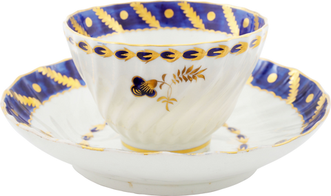 WORCESTER TEA BOWL AND SAUCER C.1783-92 - The History Gift Store