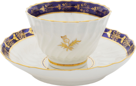 SECOND PERIOD WORCESTER TEA CUP AND SAUCER 1792-3 - The History Gift Store