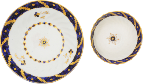 WORCESTER TEA BOWL AND SAUCER C.1783-92 - The History Gift Store