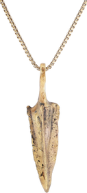GREEK BRONZE ARROWHEAD PENDANT NECKLACE, HELLENISTIC, 300 - 100 BC - Fagan Arms
