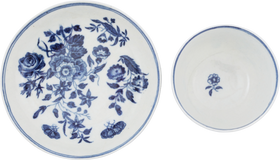 ENGLISH EXPORT PORCELAIN TEA BOWL AND SAUCER, DR. WALL PERIOD, C.1770-83 - The History Gift Store