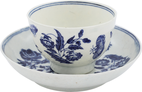 FIRST PERIOD WORCESTER TEA BOWL AND UNDER BOWL C1765-75 - Fagan Arms