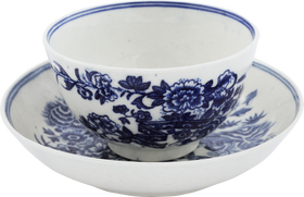 FIRST PERIOD WORCESTER TEA BOWL AND UNDER BOWL - The History Gift Store